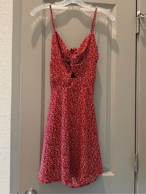 SHEIN red Ditsy floral sundress in xs- NWOT never worn!
